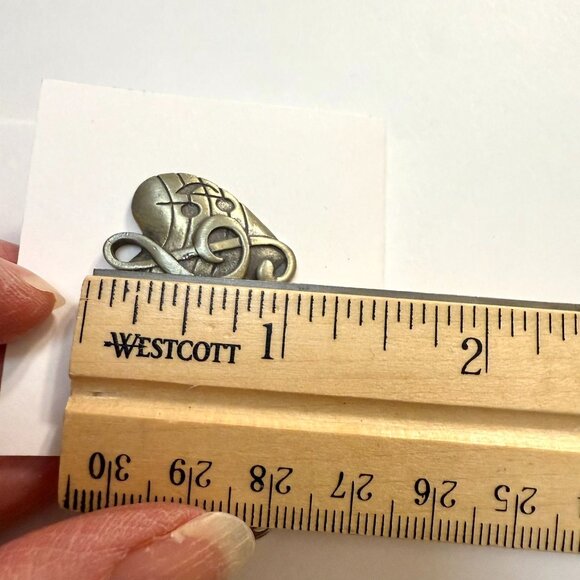 Heart Musical Note Pewter Pin Treble Clef Music Notes Musician Conductor Signed - Picture 4 of 7